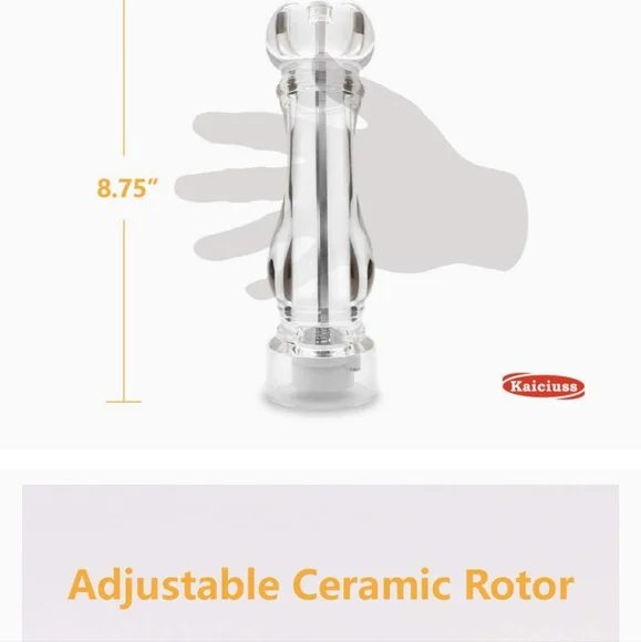 Kaiciuss Salt Pepper Grinder Mill Arcylic - Picture 5 of 9